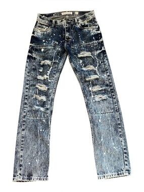 Evolution in Design Y2K Paint Splatter Jeans Sz 32